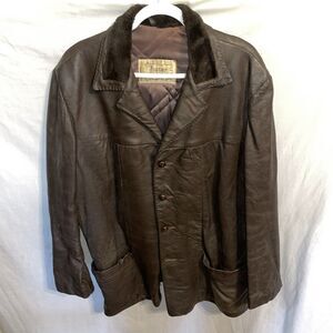 Foster Sportswear Men’s Angola Kidskin Coat Size Large Brown Comfort Going Out